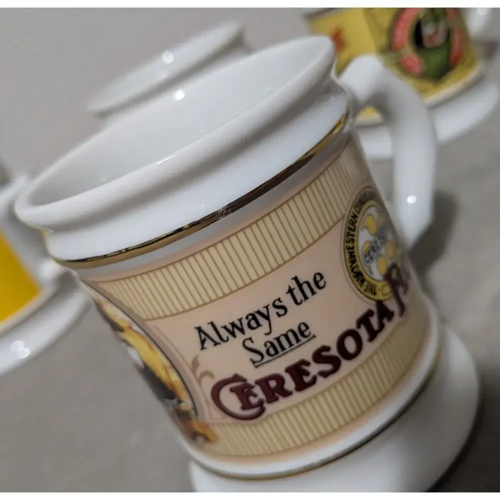 Vtg Lot of 5 Franklin Mint The Corner Store Mugs - Heinz Ralston Ceresota 1980s